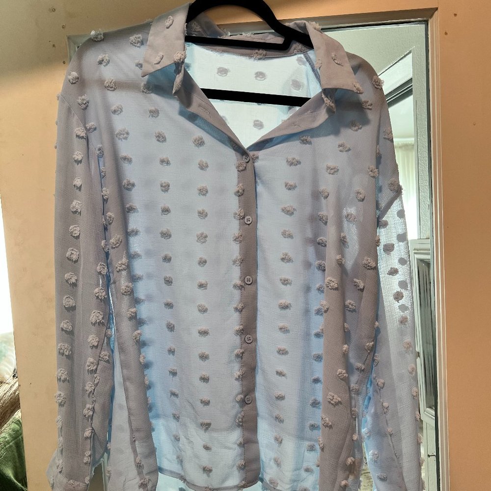 Thin Pullover Solid Loose Casual Top, size M